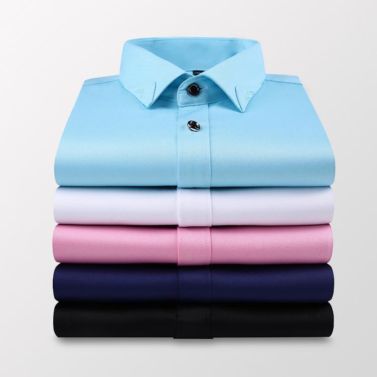 all in one place בגדי גברים Pink Purple Men'S Thin Short-Sleeved Shirt Summer New Dark Blue Light Blue Business Casual Shirt Male Brand White Slim Top