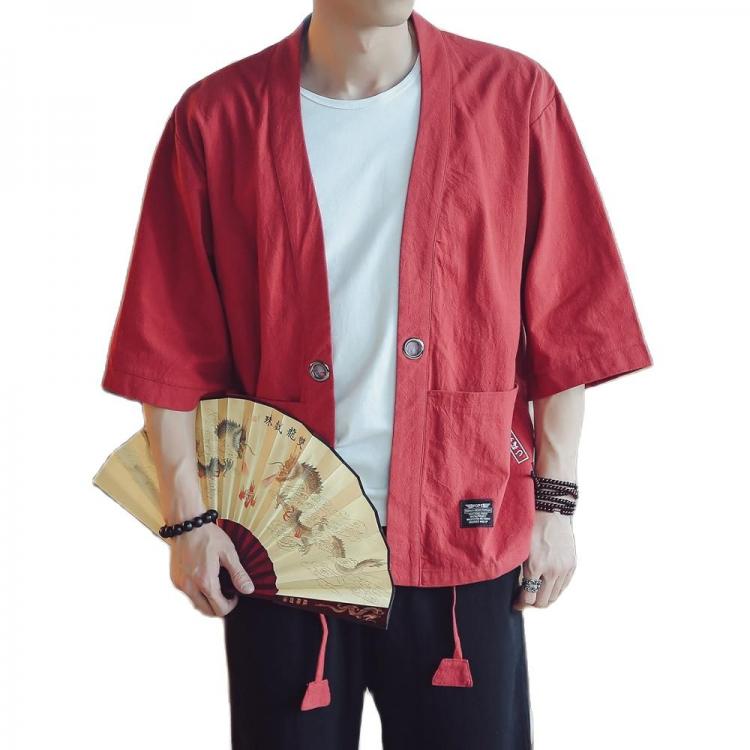 all in one place בגדי גברים VIANKANI Cotton Linen Kimono Cardigan Men Japanese Male Yukata Men's Haori Causal Samurai Clothing Traditional Streetwear Jac