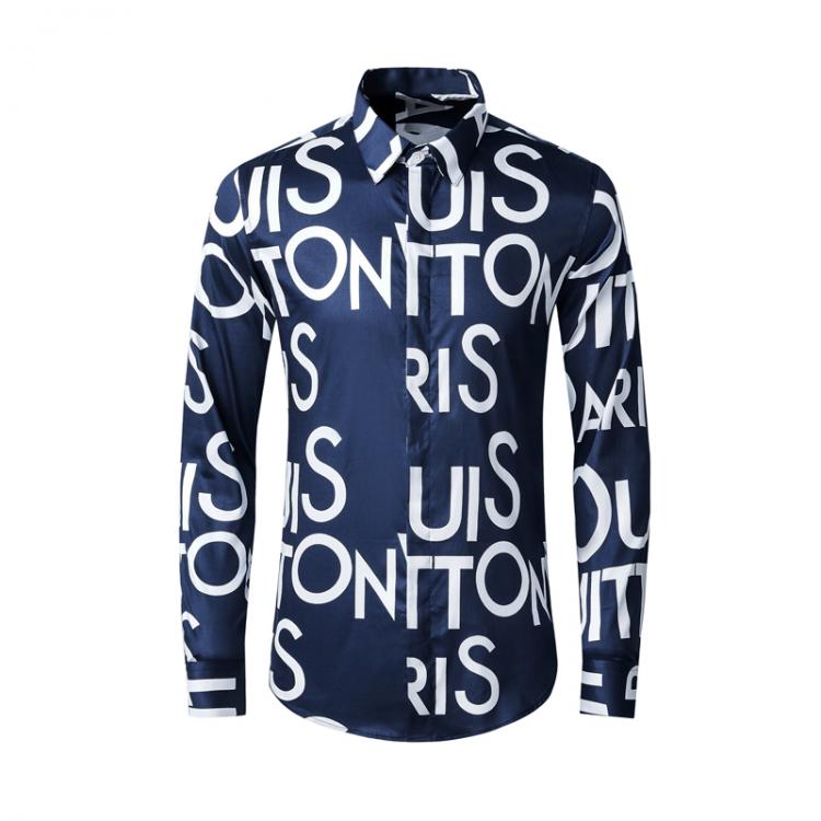 all in one place בגדי גברים Brand Printed Shirt men Long sleeve Slim Chemsie homme Brand Business 100% Cotton male dress Shirts Plus size M-4XL Camisas