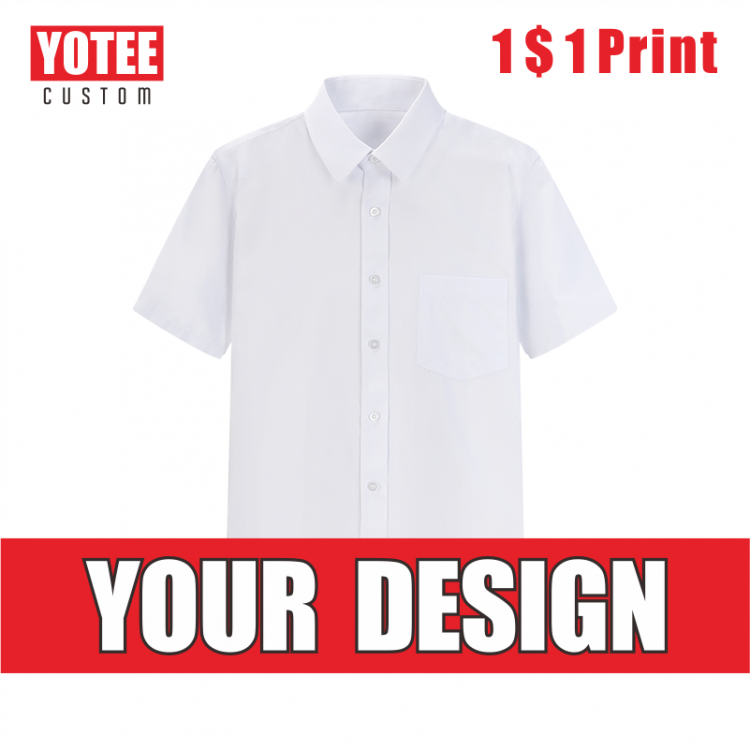 all in one place בגדי גברים YOTEE2020 new short sleeve shirt custom slim cotton group company custom embroidery lapel men's short sleeve shirt S-5XL
