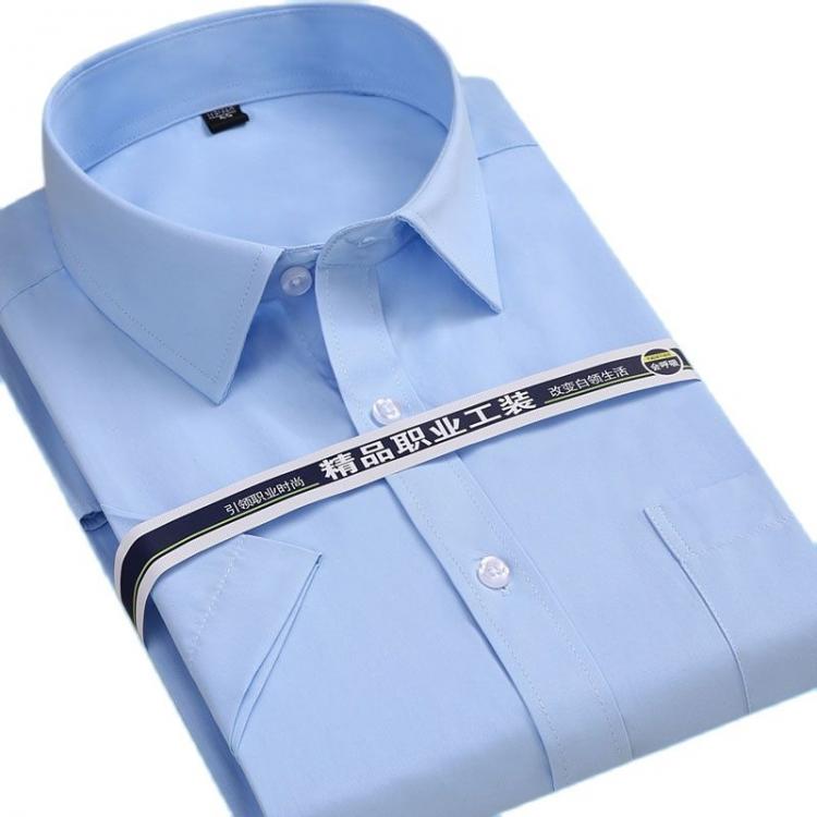 all in one place בגדי גברים Summer Short Sleeve square collar regular fit oversize S to 8xl solid plain/twill formal business men dress shirts