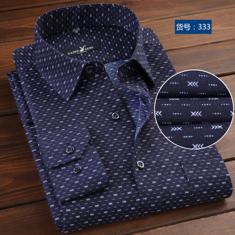 all in one place בגדי גברים Dress Shirts For Men Long Sleeve Men's Business Casual Shirt Autumn Slim Fit Top Blouse Fashion Print New Model Strip Color