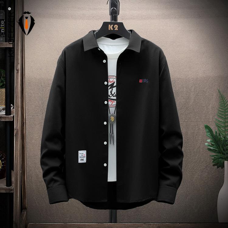 all in one place בגדי גברים Men Shirts Long Sleeve 2021 Street Oxford Loose Black Fishing Shirt Tooling Pocket Japan Oversize Outdoor Workwear Dropshipping