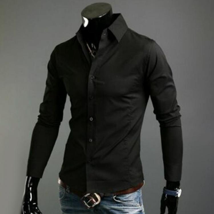 all in one place בגדי גברים New Luxury Shirts Mens Casual Formal Button Down Slim Fit Long Sleeve Shirt Top Fit Plus Size French Cufflinks Long Sleeve 2021