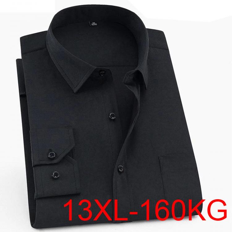 all in one place בגדי גברים Large size 10XL 11XL 12XL 13XL shirt business office comfortable men's long sleeve top