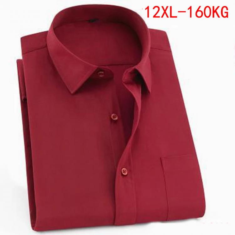 all in one place בגדי גברים Men's Short Sleeve Big Shirt Large Size 10XL 11XL 12XL 13XL 14XL Business Office Comfortable Summer Lapel Red Shirt 8XL 9XL
