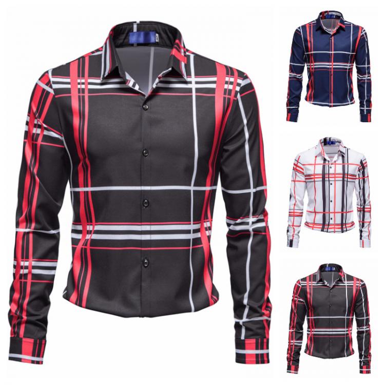 all in one place בגדי גברים Top quality Men's Business Dress Shirt Long Sleeve Luxury Button Up Silk Cotton Shirt Slim Fit Hand Sewing No Ironing clothes