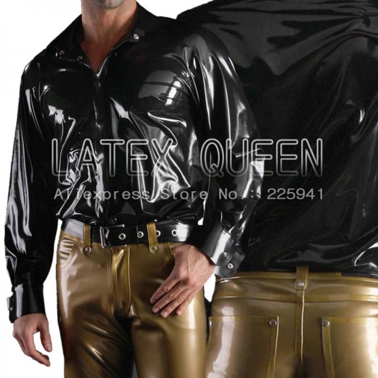all in one place בגדי גברים New arrival !!! Men's latex shirt