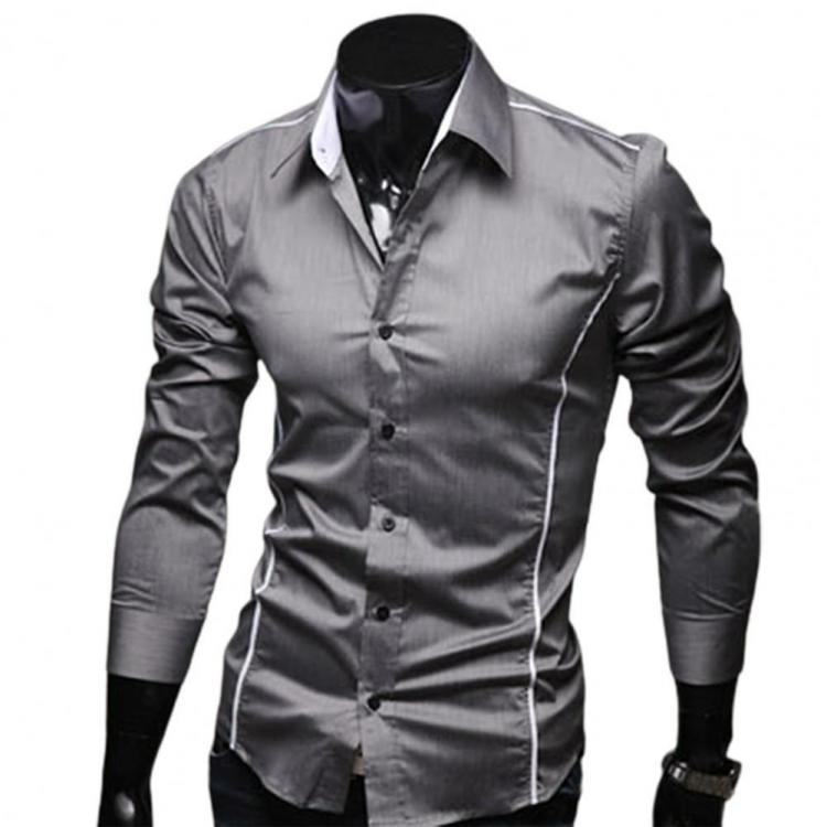 all in one place בגדי גברים Men's business shirt long-sleeved Single-breasted Business Formal Slim Autumn Shirt for formal casual shirt Camisa M-4XL