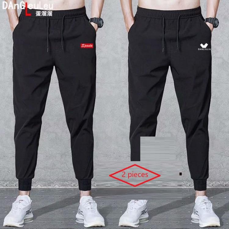 all in one place בגדי גברים 2021 summer men's casual pants, men's ninth pants, youth breathable large size men's sports trousers pleated pants 