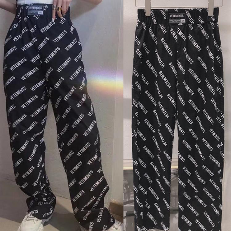 all in one place בגדי גברים Full Logo Vetements Pants Men Women High Quality Streetwear Vetements Straight Pants Fabric VTM Trousers