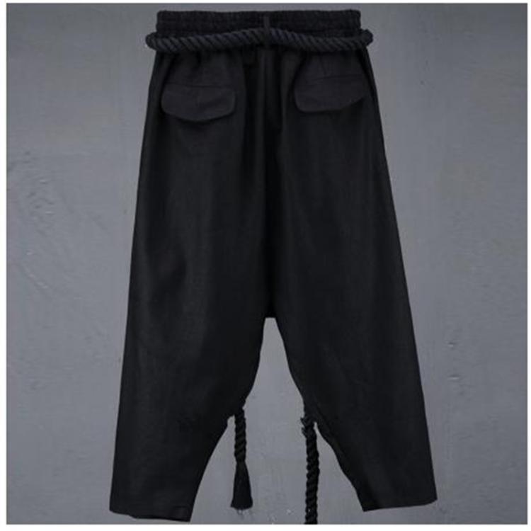 all in one place בגדי גברים Men's trousers spring and summer low crotch trousers men's wide-leg trousers retro culottes bloomers stage outfit Yamamo