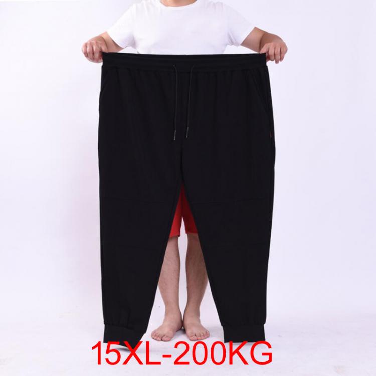 all in one place בגדי גברים Men's big pants 200KG plus size 14XL 15XL loose stretch large size 66 60 62 spring casual pants black 50 52 54 56 58