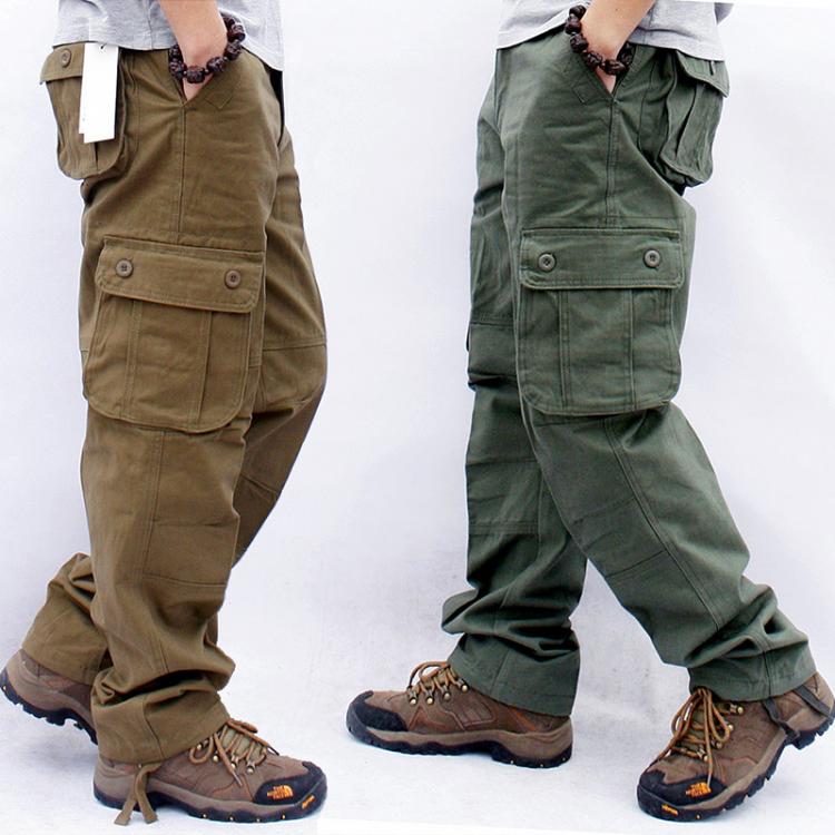 all in one place בגדי גברים Men's Cargo Pants Casual Multi Pockets Military Tactical Pants Male Outwear Loose Straight slacks Long Trousers Plus size 44