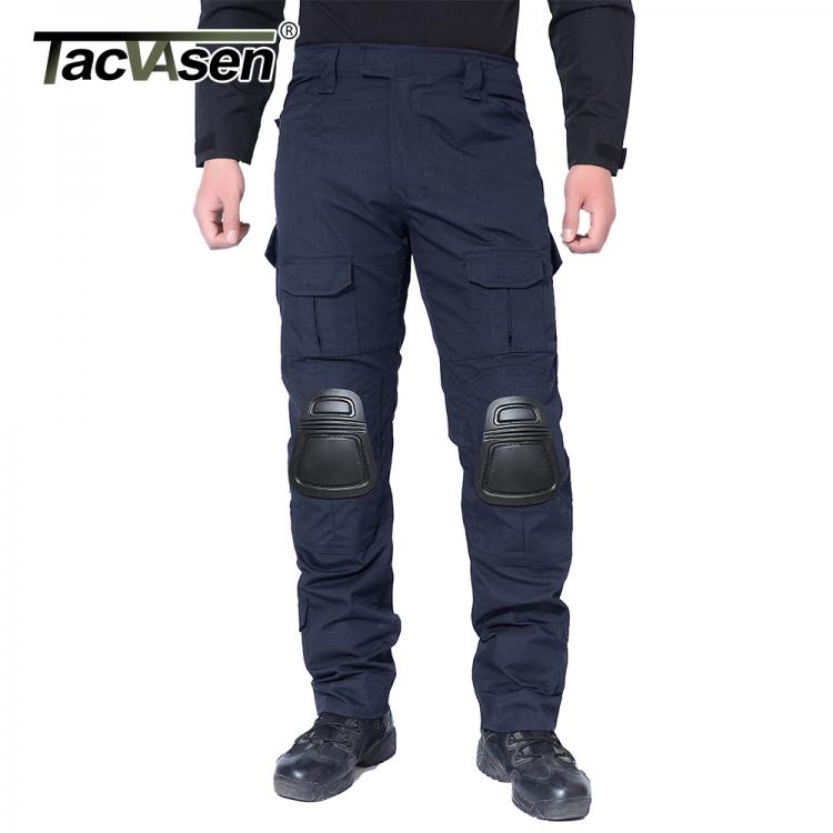 all in one place בגדי גברים TACVASEN Tactical Solid Combat Pants With Knee Pads Mens Solider Training Airsoft Pants Army Military CS Paintball Trousers