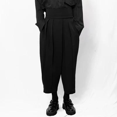 all in one place בגדי גברים Men's Pants Spring And Autumn New Casual Pants Nine Minute Dark Hougong Pants Loose Velcro Waist Pants