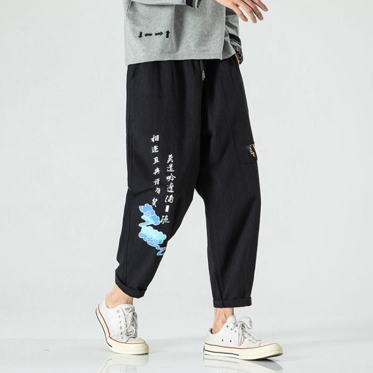 all in one place בגדי גברים Men's Joggers Leggings Pants Man Black Cotton Comfortable Pant Summer Casual Streetwear Loose Trouser Japanese Trendy Sweatpa