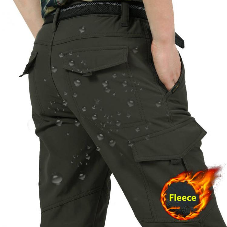 all in one place בגדי גברים Men's Winter Thick Fleece Warm Stretch Cargo Pants Military SoftShell Waterproof Casual Pants Tactical Trousers Plus Size 4XL