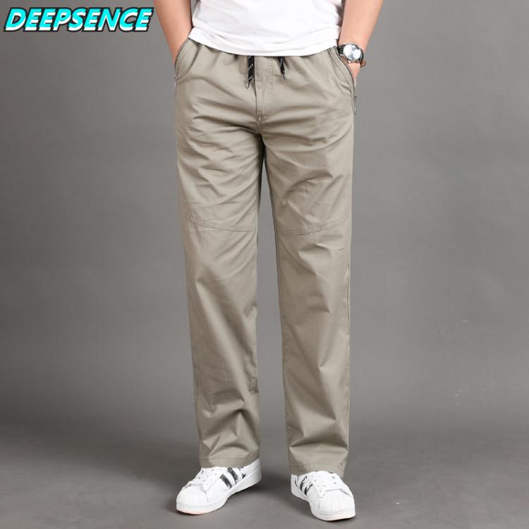 all in one place בגדי גברים Men Casual Cargo Pants Four Seasons 95% Cotton Men Trousers Multi Pockets Loose Straight Jogging Pants Middle Aged Men M-6XL