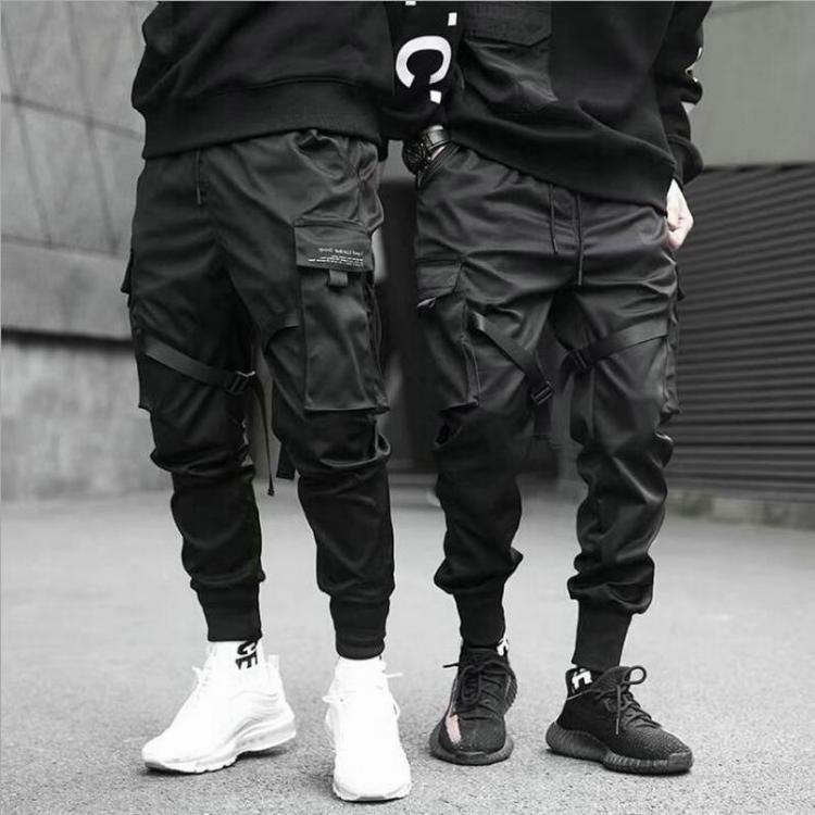 all in one place בגדי גברים Ribbons Harem Joggers Men Cargo Pants Streetwear 2021 Hip Hop Casual Pockets Cotton Track Pants Male Harajuku Fashion Trousers