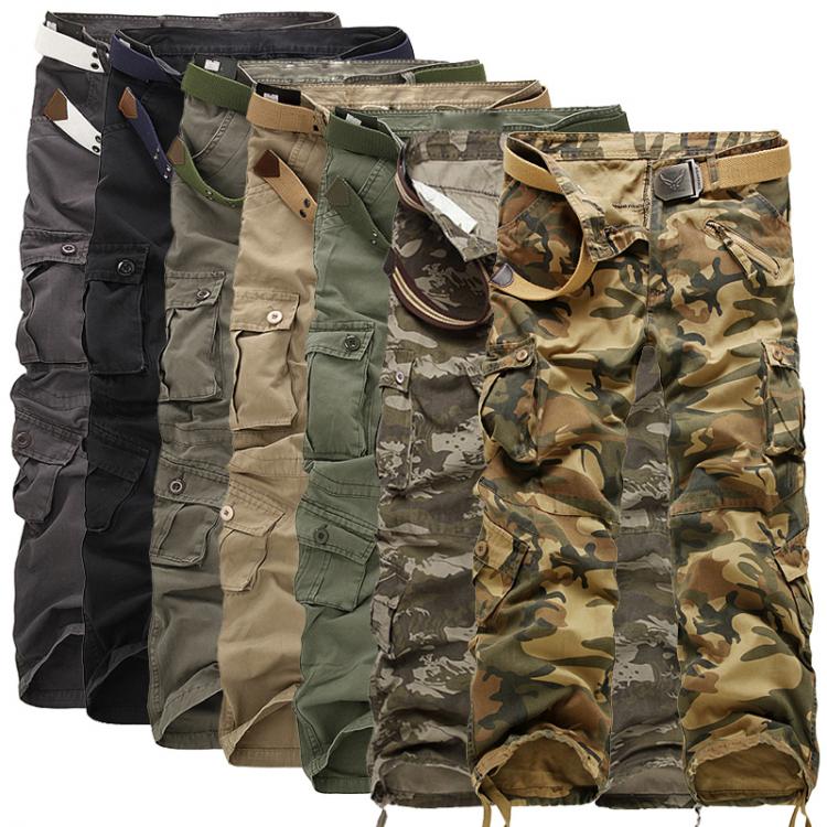 all in one place בגדי גברים New Safari Style Tactical Pants Male Camo Jogger Casual Cotton Trousers Multi Pocket Military Camouflage Men's Cargo Pants