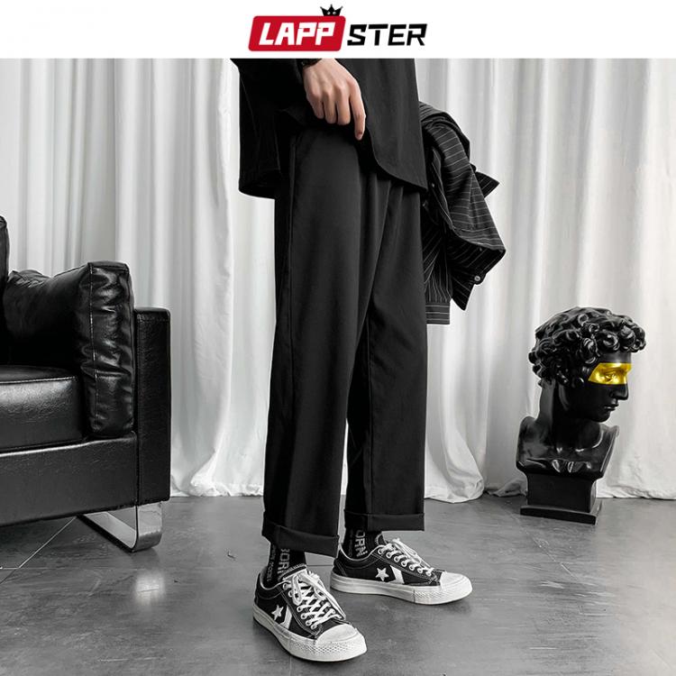 all in one place בגדי גברים LAPPSTER Mens Black Korean Harem Pants 2021 Japanese Streetwear Joggers Harajuku Sweatpants Hip Hop Casual Trousers Plus Size