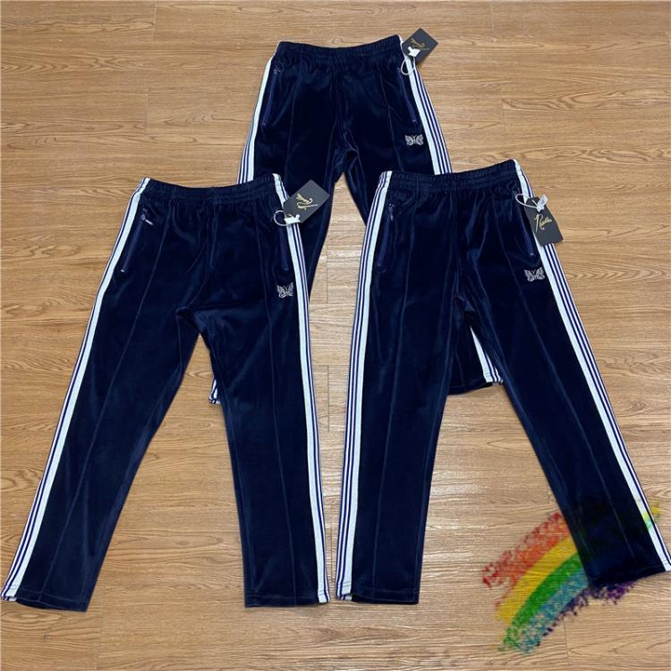 all in one place בגדי גברים 2021ss Needles Pants Men Women 1:1 High Quality Velvet Needles AWGE Sweatpants Butterfly Embroidered AWGE Trousers
