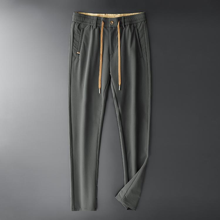 all in one place בגדי גברים BROWON 2021 Autumn Black Pants Men New Zip Drawstring Casual Trousers Male Thick Soft Anti-wrinkle Elastic Waist Men Pants M-5xl