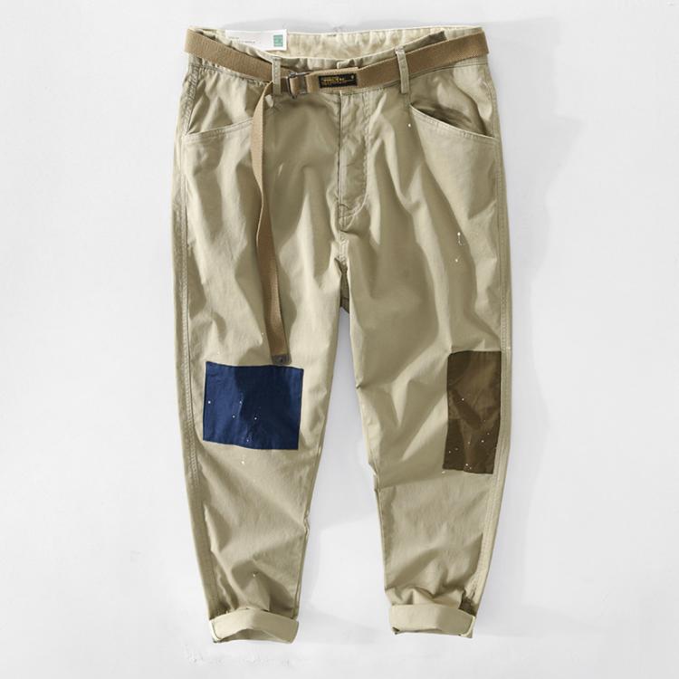 all in one place בגדי גברים Patch Cargo Pants Men Casual Fashion Loose Japanese Streetwear Pencil Pants Male Wild Autumn Winter New Cotton Trouser Z341