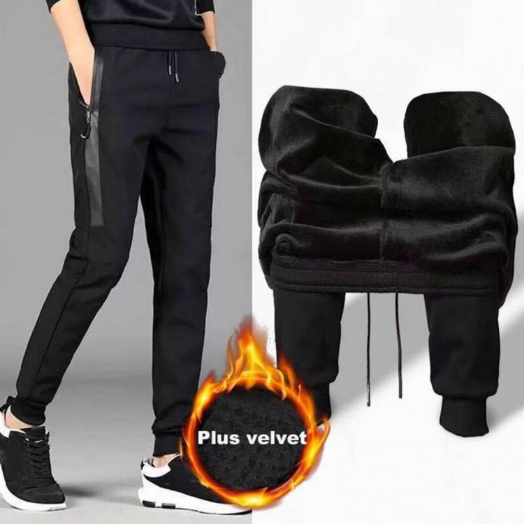 all in one place בגדי גברים Mens Pants Autumn Winter Fall Thick Casual Harlan Pants Elastic Waist Lace-up Sports Trousers Male Skinny Elastic Cargo Pants