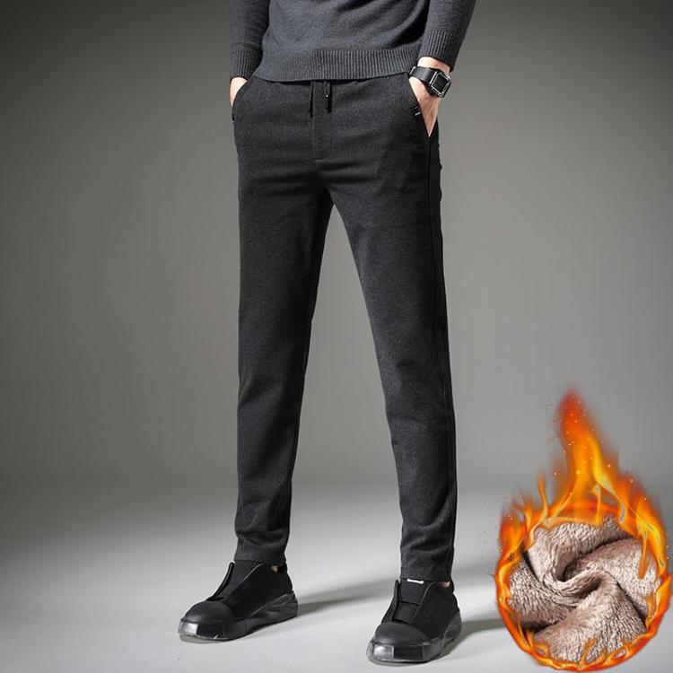 all in one place בגדי גברים New Fashion Winter Warm Fleece Thicken Casual Pants Men Casual Wear Pants Midlife Business Pants Stylish Men's Jogger Trouser