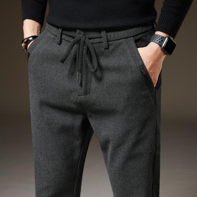 all in one place בגדי גברים Men's Winter Fleece Warm Casual Pants Classic Style Thick Cotton Straight-leg Trousers Male Brand Men Clothing