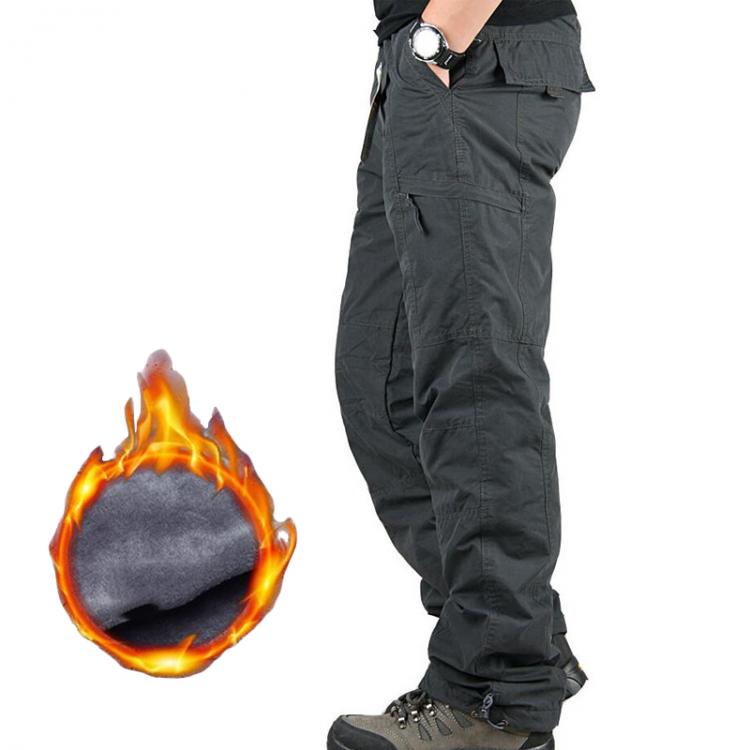 all in one place בגדי גברים Winter Thick Fleece Casual Pants Men Cotton Military Tactical Baggy Cargo Pants Double Layer Plus Velvet Warm Thermal Trousers