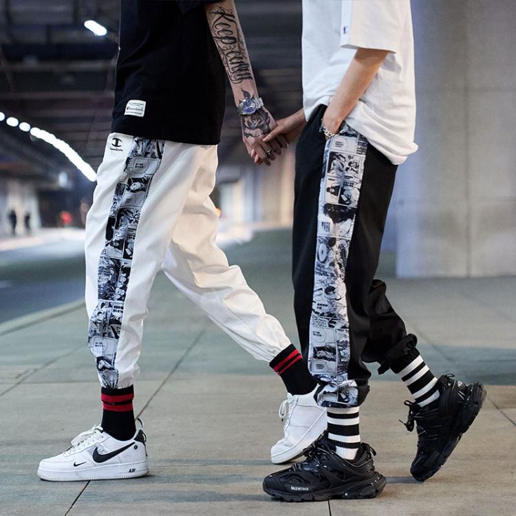 all in one place בגדי גברים Mens Anime Print Jogger Sweatpants for 2021 korean Fashion Trend casual Clothing Teenage Hip Hop Harem Pants Harajuku Streetwear