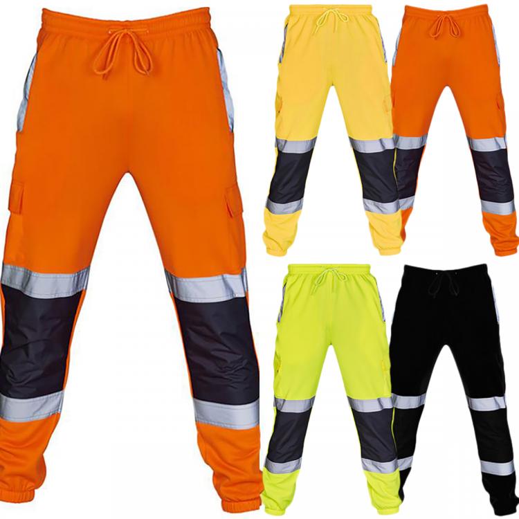 all in one place בגדי גברים Mens Work Uniform Bottoms Safety Sweat Pants Striped Reflective Pants Loose Mens Jogging Trousers Joggers Patchwork Workwear