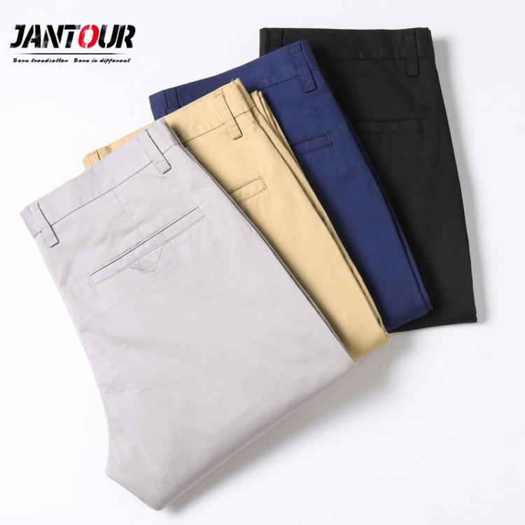 all in one place בגדי גברים Autumn Winter Pants Men Cotton Fashion Business Stretch Men Chinos Trousers Casual Black Pants Male Pentalon Homme Mens 40