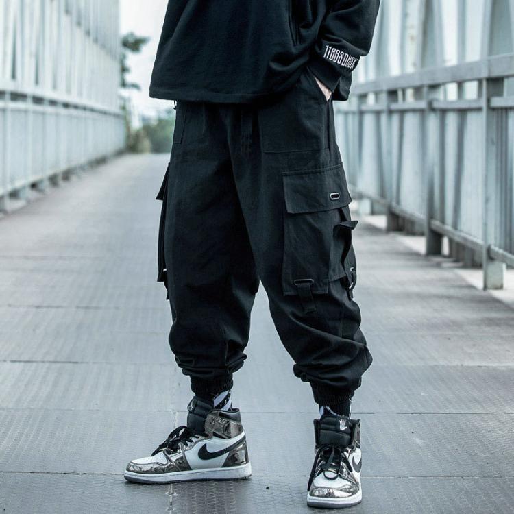 all in one place בגדי גברים Black Cargo Pants Men Hip Hop 2021 Pants Mens Autumn Harem Pant Streetwear Harajuku Jogger Sweatpant Cotton Trousers Male Pants