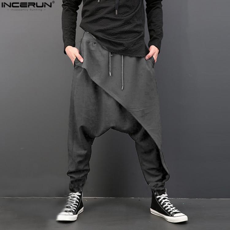 all in one place בגדי גברים INCERUN Men Deep Crotch Trousers Joggers Harem Men Pants Elastic Waist Loose Baggy Casual Plus Size Brand Clothing Hombre 2020