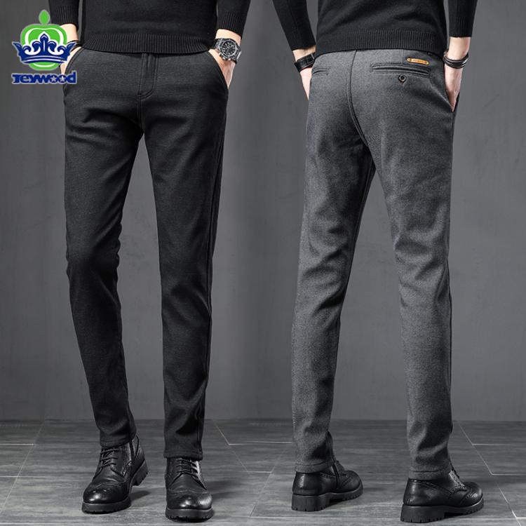 all in one place בגדי גברים 2021 Autumn Winter Business Dress Pants Men Elastic Waist Frosted fabric Casual Trousers Formal Social Suit Pants Costume Homme