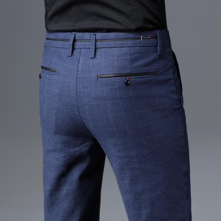 all in one place בגדי גברים Autumn Suit Pants Men Cotton Straight Dress Pants Social Pants Black Blue Formal Business Male Wedding Casual Trousers 28-38