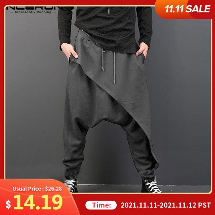 all in one place בגדי גברים INCERUN Plus Size Men Casual Drape Drop Crotch Harem Hip-hop Pants Trouser Baggy Dancing Pants Gothic Punk Style Harem Pants Men
