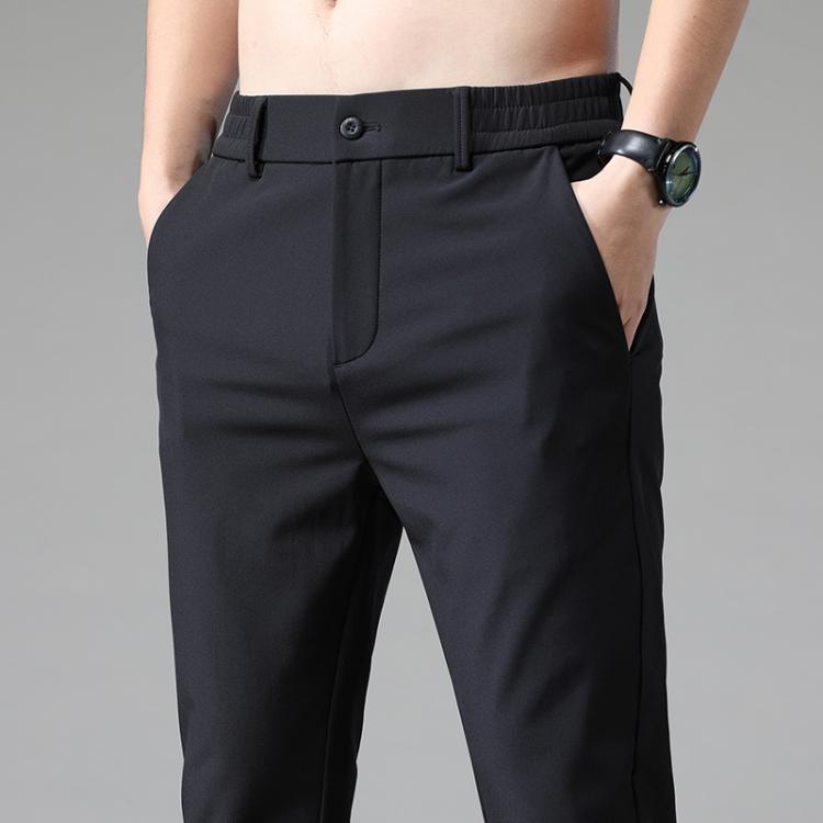 all in one place בגדי גברים 2021 Autumn Pants Mens Stretch Korean Casual Slim Fit Elastic Waist Jogger Business Classic Trousers Male Black Gray Blue 28-38