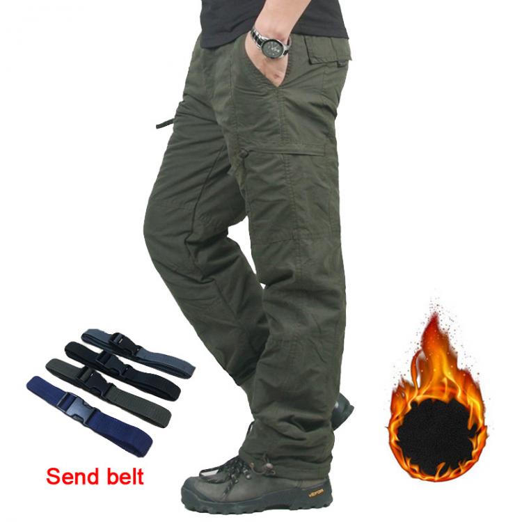 all in one place בגדי גברים 2020 Brand Winter Double Layer Men's Cargo Pants Warm Baggy Pants Cotton Trousers For Men Male Military Camouflage Tactical