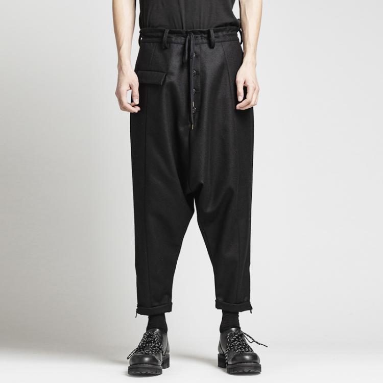 all in one place בגדי גברים Men's Pants Dark Wool Capris Zipper Slim Fit Harlan Pants Crimped Wool Style Casual Large Pants Trendy Men