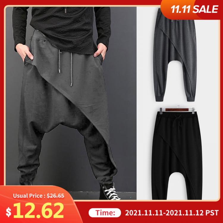 all in one place בגדי גברים INCERUN 2021 Men Harem Pants Elastic Waist Streetwear Drop-crotch Trousers Men Baggy Fashion Punk Style Joggers Casual Pants 5XL