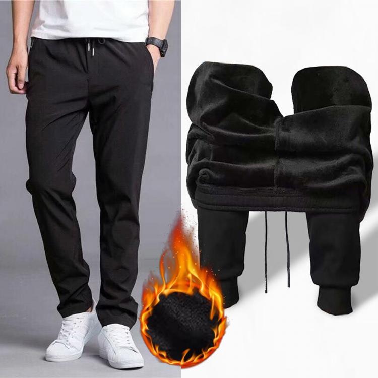 all in one place בגדי גברים Winter Men's  Warm Outdoor Thermal Trousers Casual Athletic Fleece Lined Thick Pants Joggers Sports Sweat Pants Plus Velvet 2