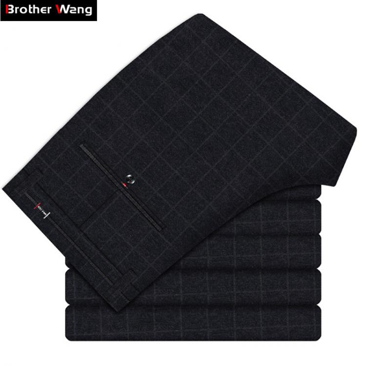 all in one place בגדי גברים 2020 Spring New Men's Plaid Casual Pants Business Fashion Slim Stretch Male Skinny Trousers Brand Clothes Black Blue