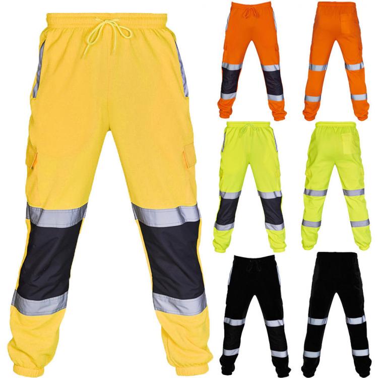 all in one place בגדי גברים New Men's Fahison Sport Sweat Pants Work Fleece Bottom Joggerms Joggers Yellow Black Orange Fluorescent Green Autumn