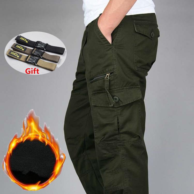 all in one place בגדי גברים Winter Thick Pants Men Double Layer Fleece Cashmere Overalls High Quality Men's Camouflage Trousers Warm Military Cargo Pants