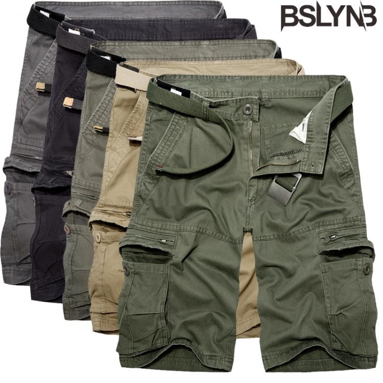 all in one place בגדי גברים Fashion Mens Summer Cargo Shorts Army Cotton Shorts Men Loose Multi-Pocket Shorts Homme Beach Bermuda Trousers Without Belt